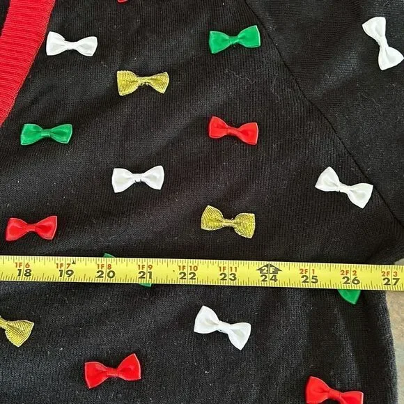 Tipsy Elves XXL Bow Tie Christmas Cardigan Sweater Men Woman - Picture 7 of 8